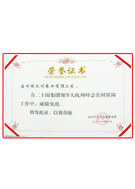 G20榮譽證書